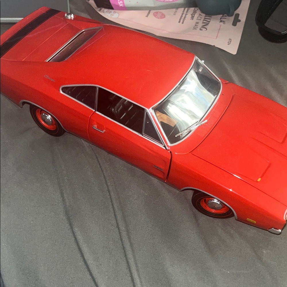 Red Diecast Model Car 1968- Missing one mirror and windsheild wiper
